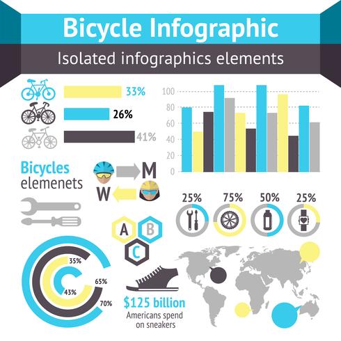 Elementos de infografía bicicleta vector