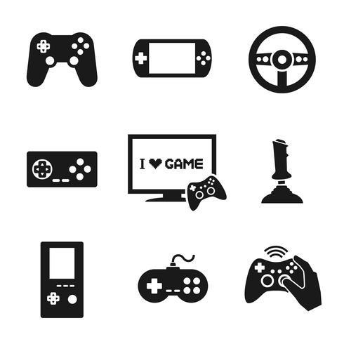 Conjunto de iconos de controlador de videojuegos vector