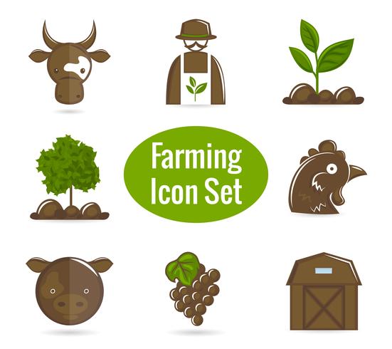 Farming icon set vector