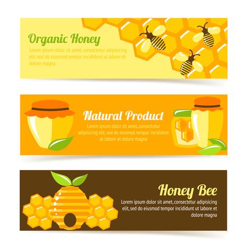 Honey bee banners vector