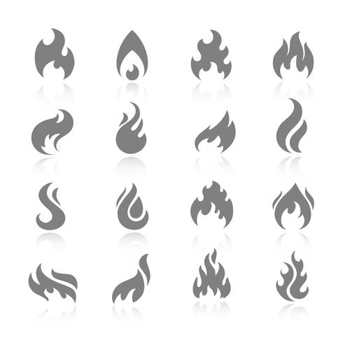 Fire icon set vector