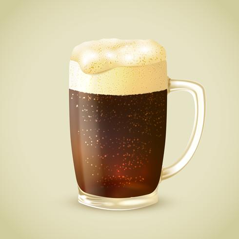 Mug of dark beer emblem vector