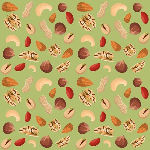 Nut mix seamless pattern vector