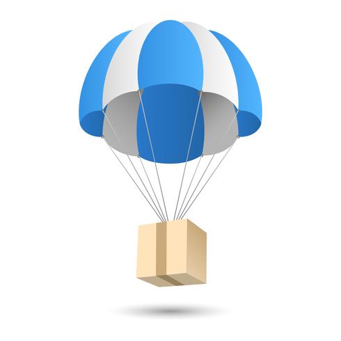 Parachute gift delivery concept emblem vector