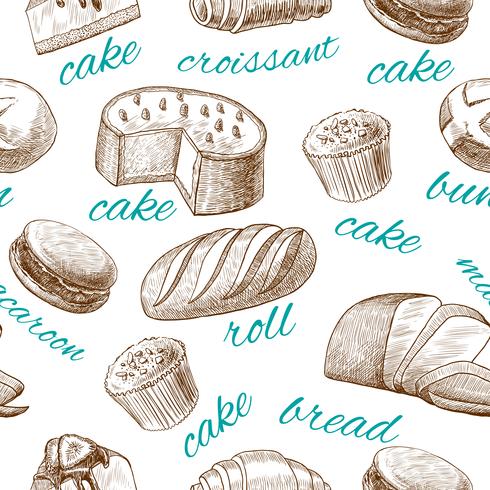 Baking pastry seamless wallpaper vector