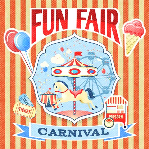 Vintage carnival poster template vector