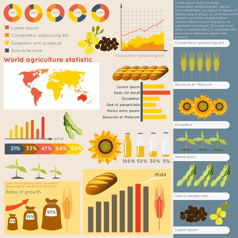 Elementos infográficos de la agricultura. vector