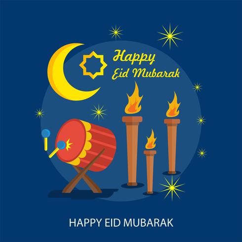 Feliz Eid Mubarak Conceptual ilustración Diseño vector