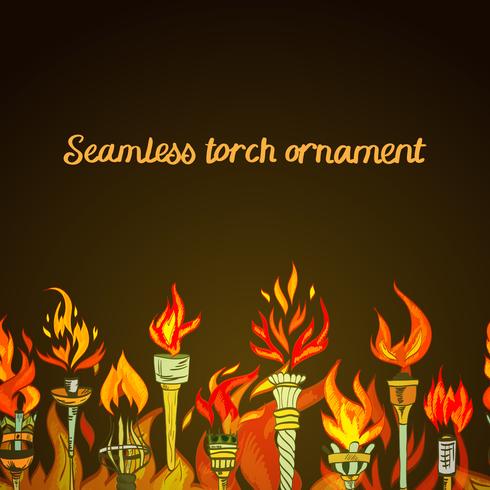 Seamless torch ornament vector