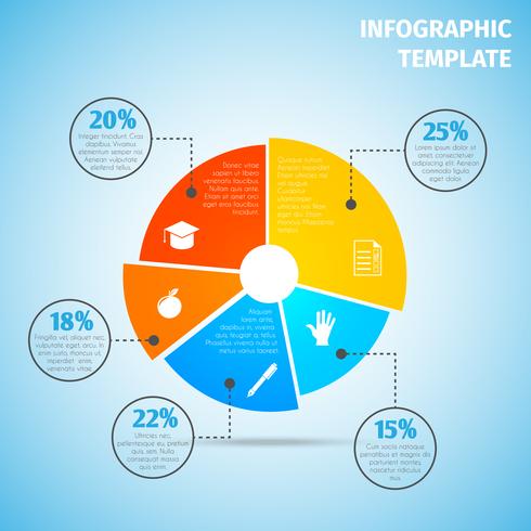 Pie chart education infographic vector