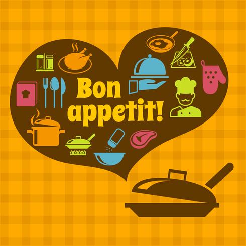 Cooking bon appetit poster vector