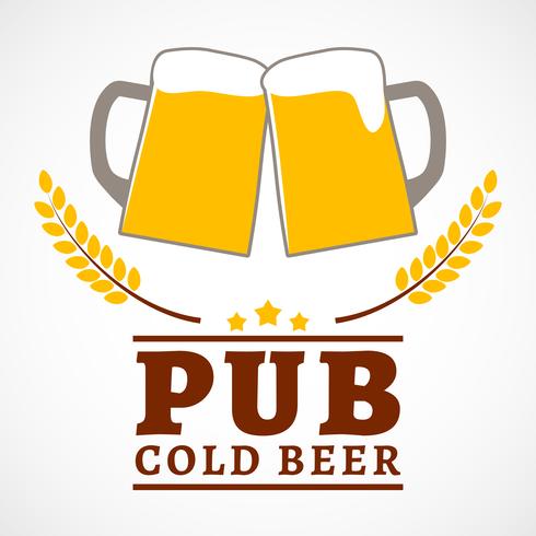 Beer pub poster vector