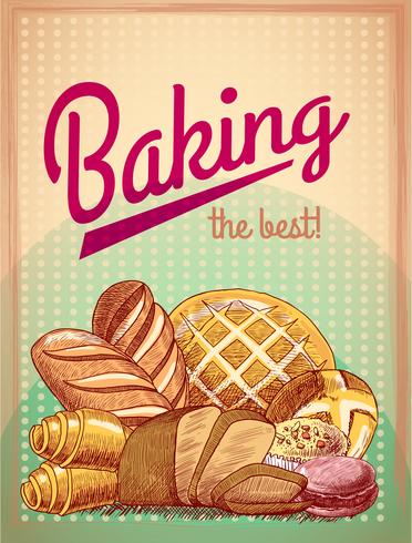 Baking the best pastry poster vector