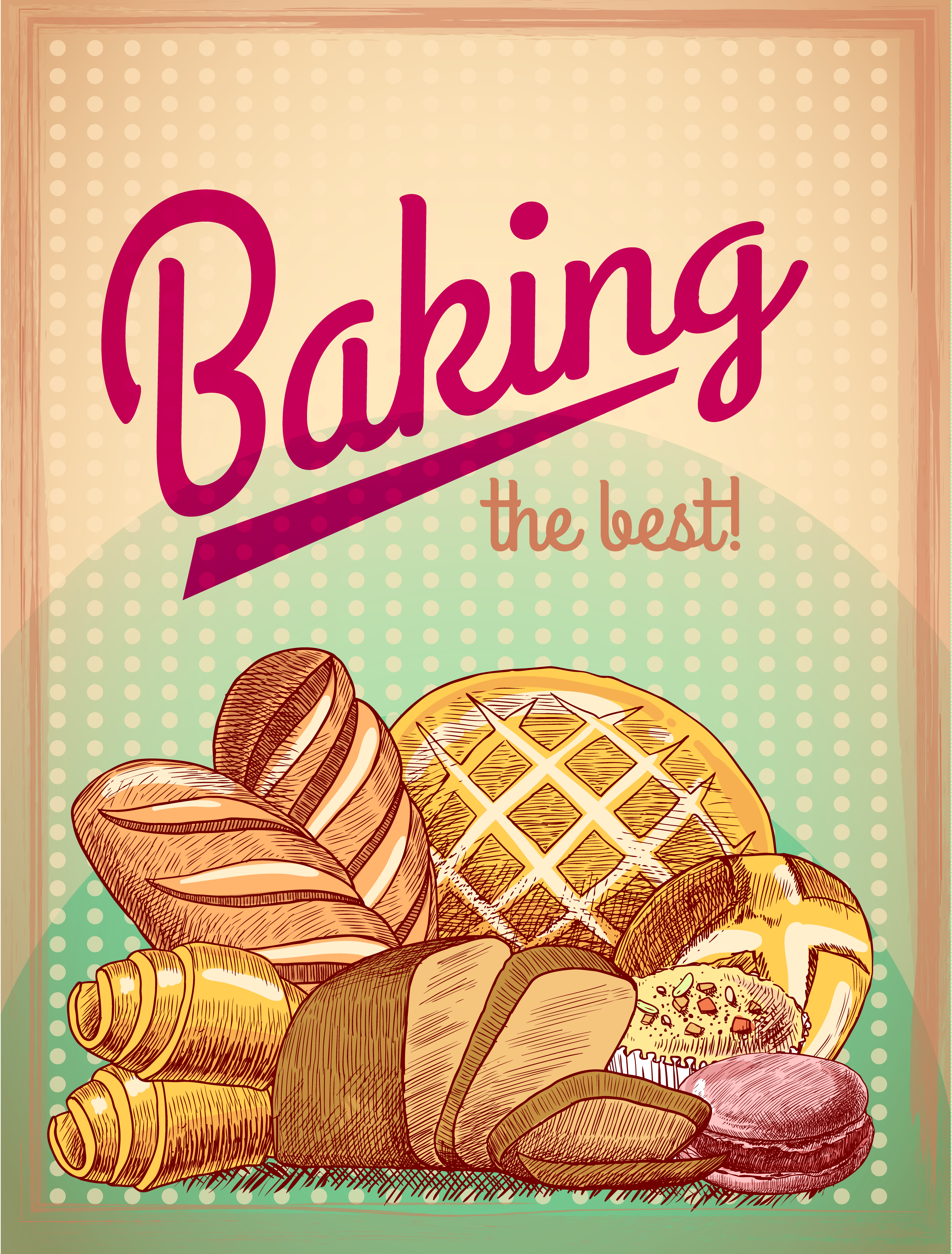 Baking the best pastry poster Download Free Vectors Baking the best pastry poster Download Free Vectors