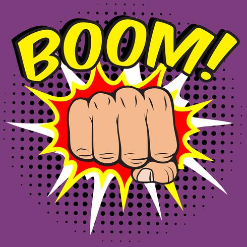Fist comic poster vector