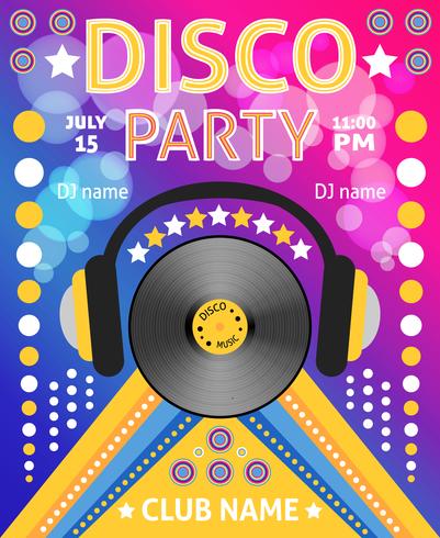 Disco party poster vector