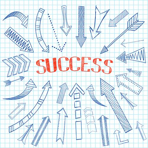 Success arrows icon sketch vector