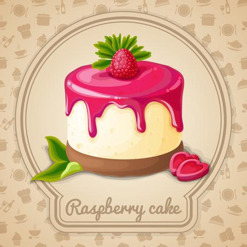 Raspberry cake emblem vector