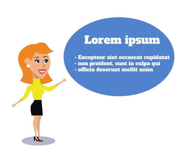 Business woman public presentation vector