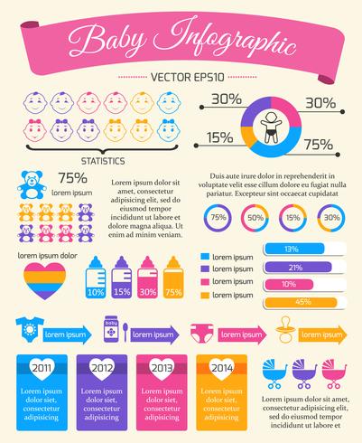 Infografía de niño bebé vector