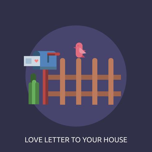 Carta de amor a tu casa Ilustración conceptual Diseño vector