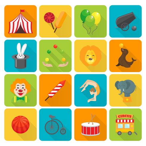 Conjunto de iconos de circo vector