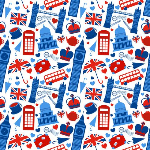 Seamless pattern background with London vector