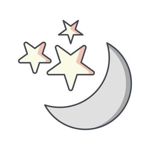 Moon And stars Vector Icon