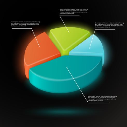 Pie chart infographics template vector