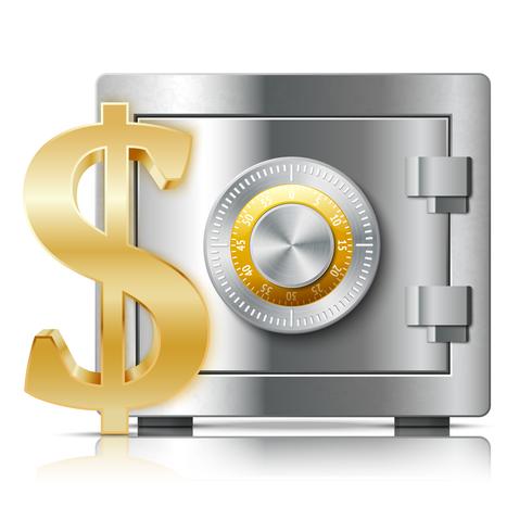 Realistic steel safe icon security concept vector