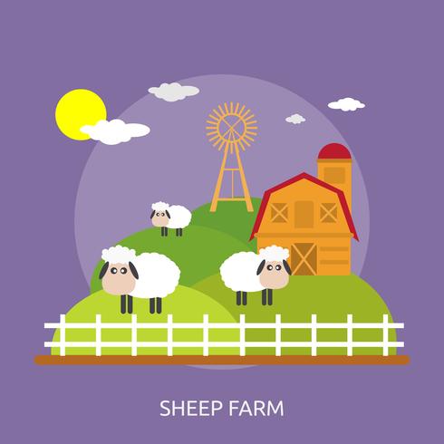 Sheep Farm Conceptual illustration Design vector