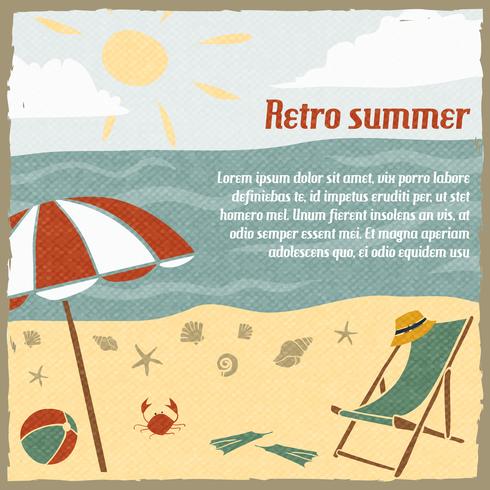 Fondo de vacaciones de verano retro vector