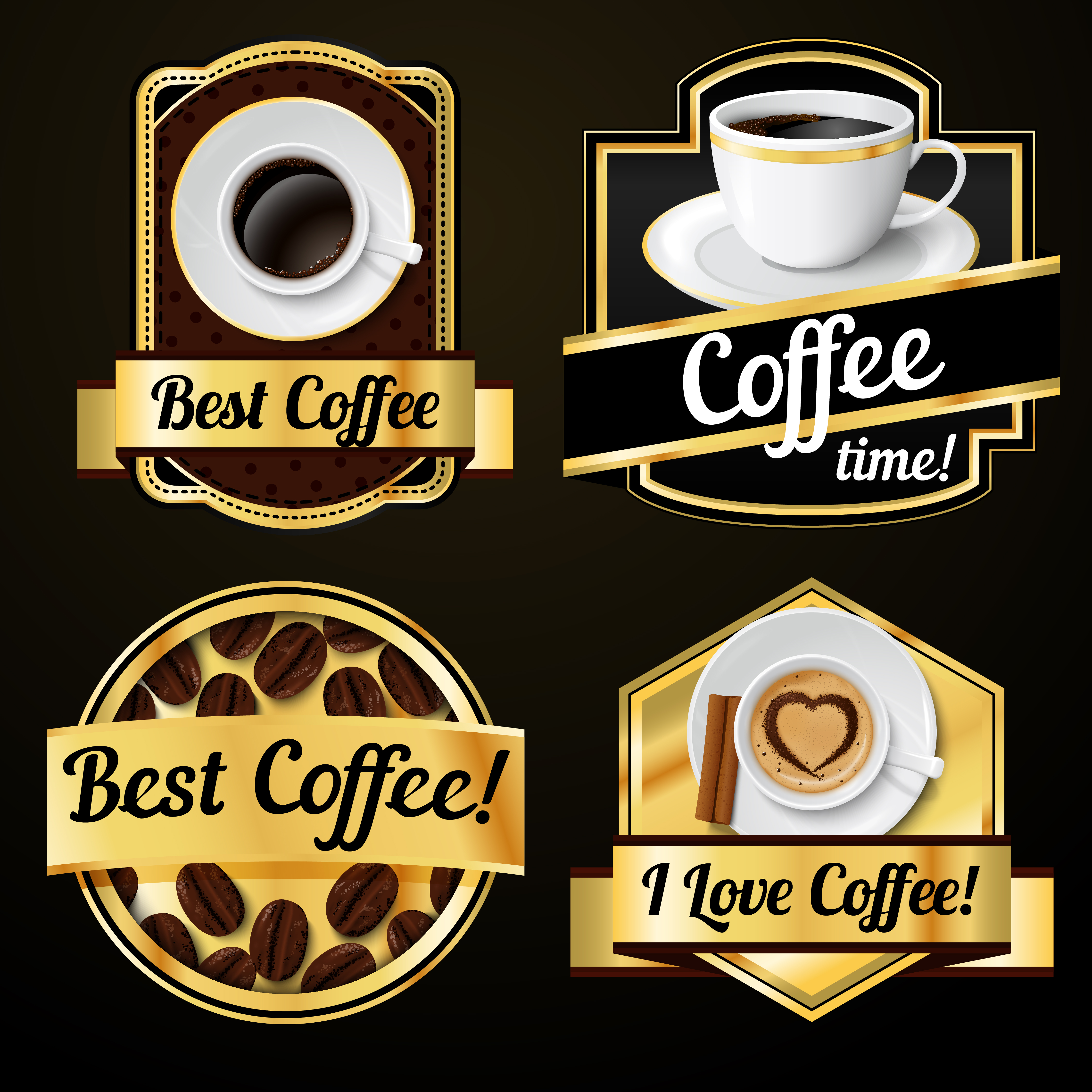 Download Coffee labels set - Download Free Vectors, Clipart Graphics & Vector Art