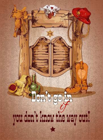 Wild west saloon poster vector