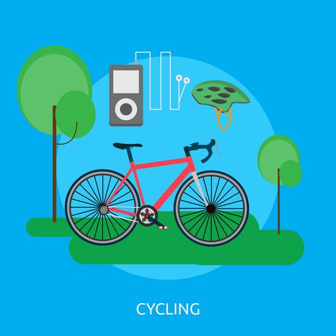 Ciclismo Conceptual Ilustración Diseño vector