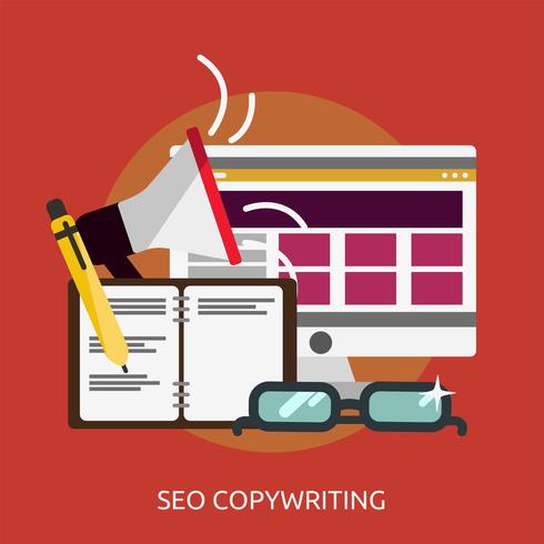 SEO Copywriting Conceptual ilustración Diseño vector