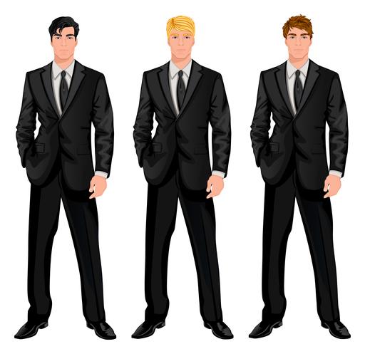 Business man set vector