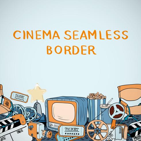 Cinema sketch seamless border vector