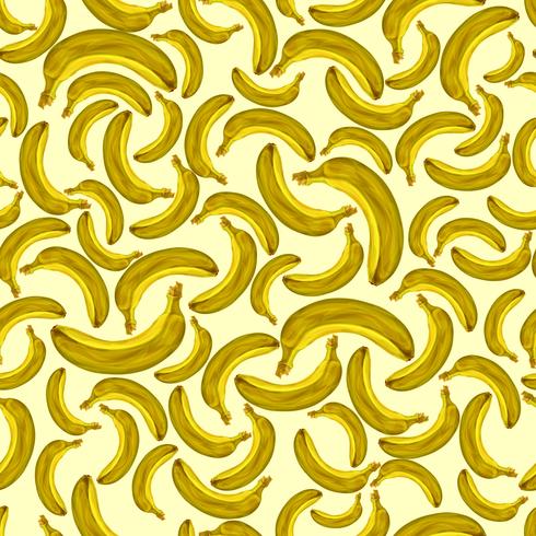 Patrón de fruta de plátanos sin costura vector