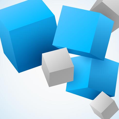 Abstract 3d cubes background vector