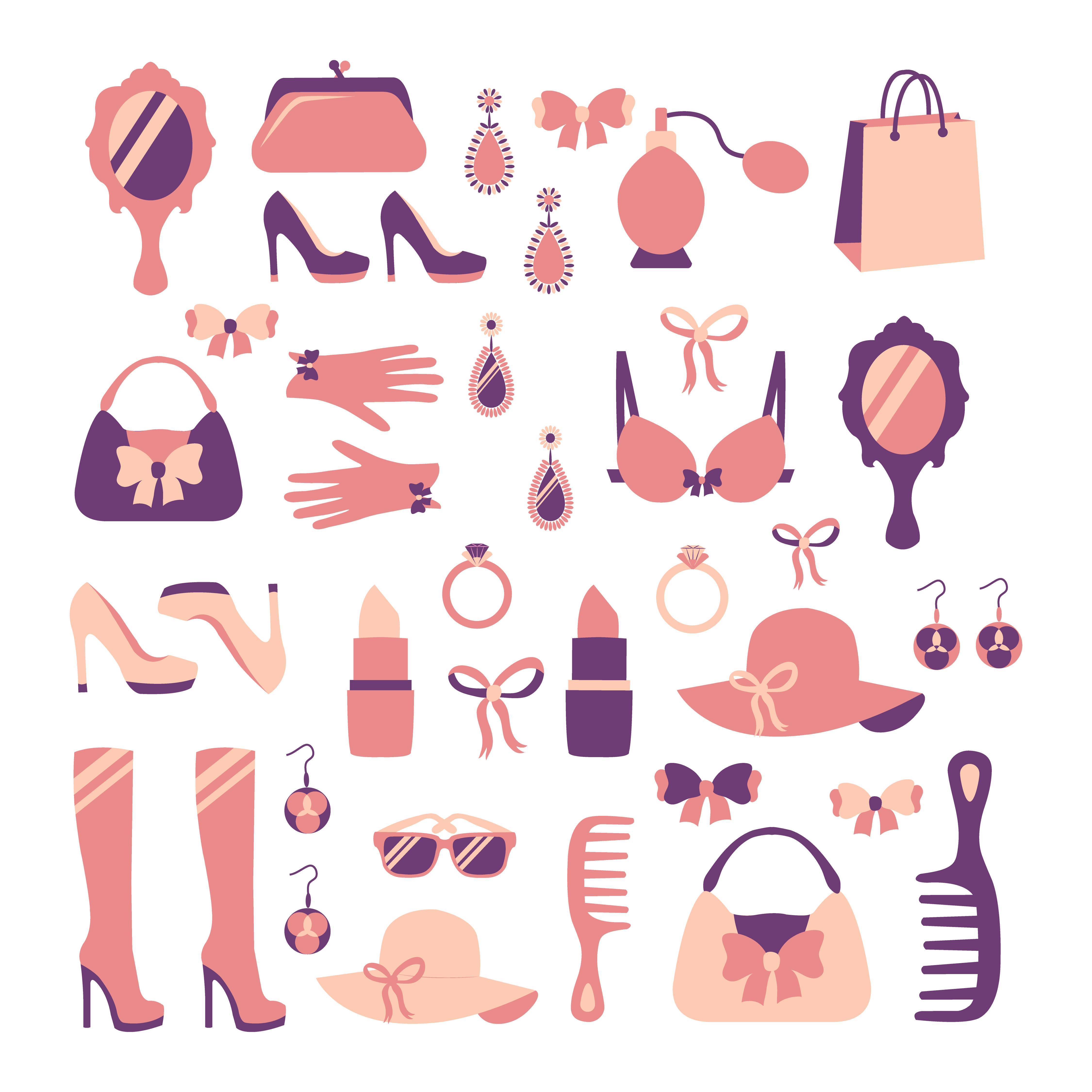 Woman accessories icon set 436950 Vector Art at Vecteezy