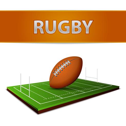 Emblema de pelota de rugby o fútbol vector
