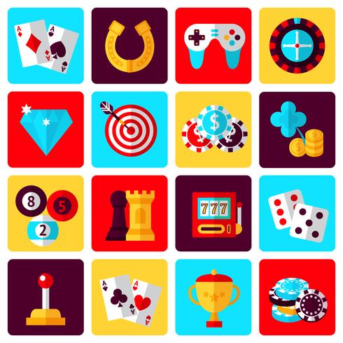 Game icons set vector