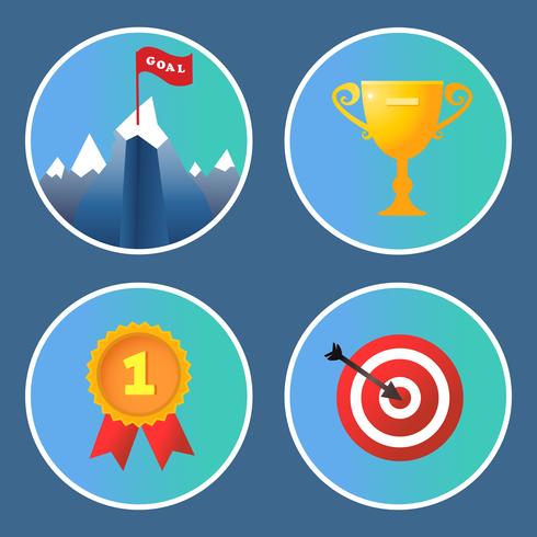 Achievement icons set vector