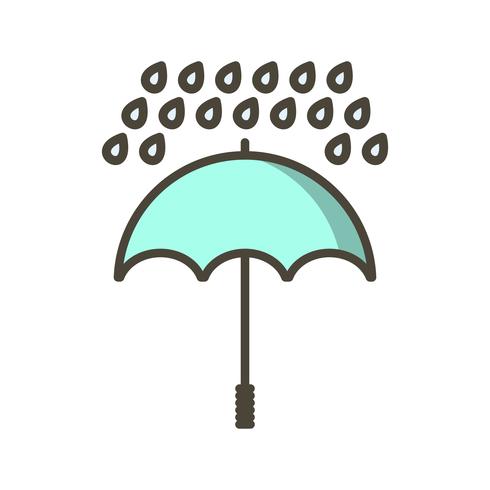 Umbrella And Rain Vector Icon