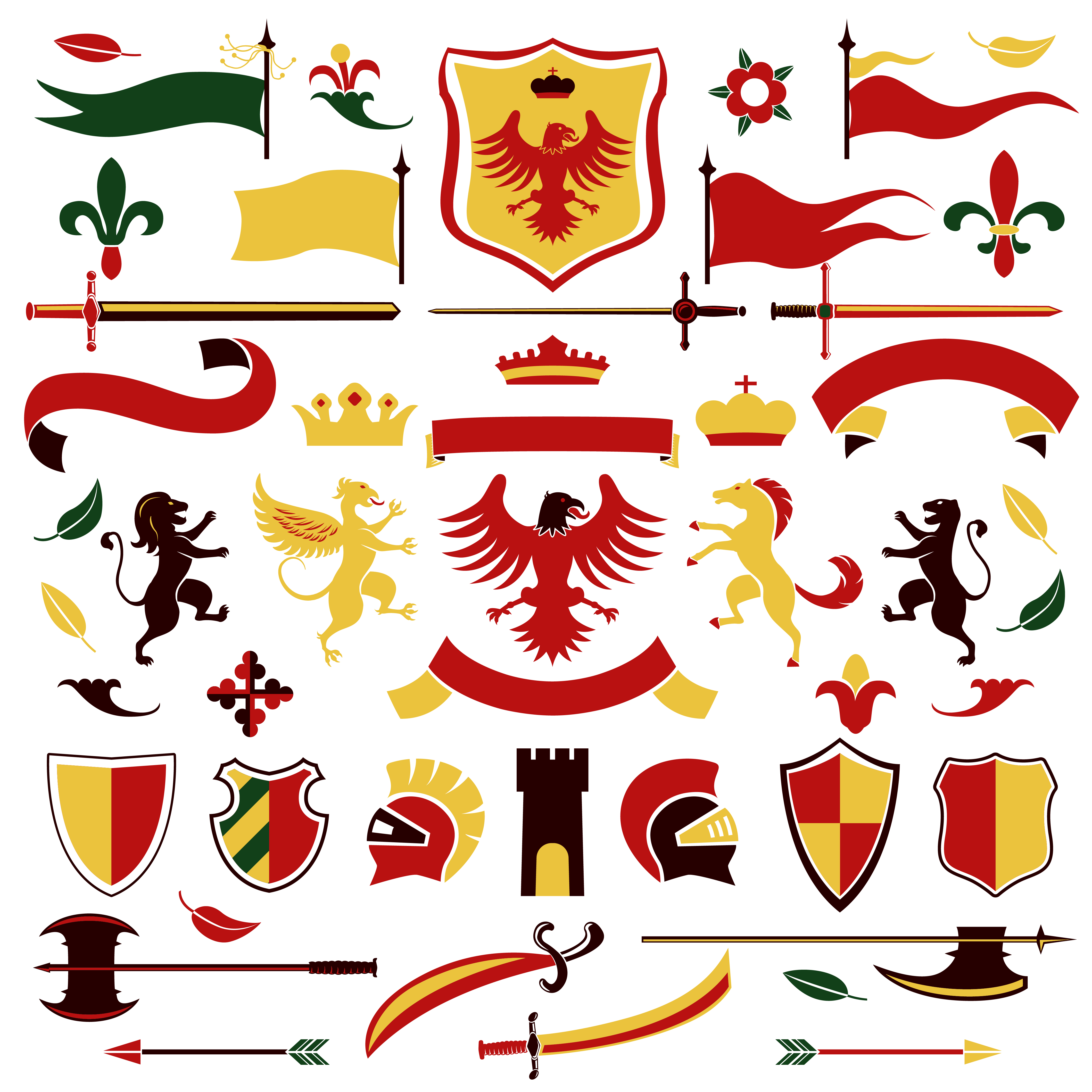 Heraldic set colored 437178 Vector Art at Vecteezy