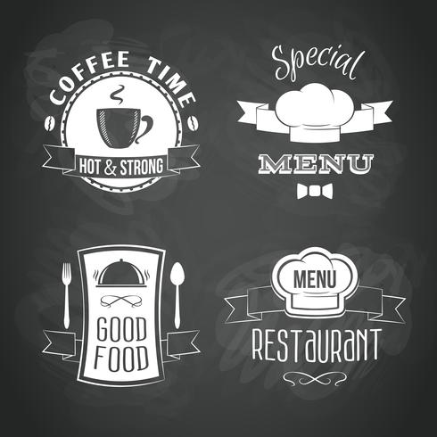 Conjunto de emblemas del menú del restaurante. vector