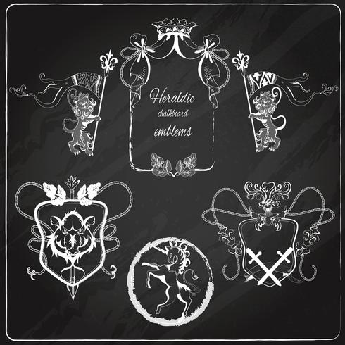 Heraldic emblems set vector