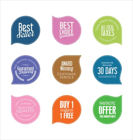 Modern badges stickers and labels collection vector