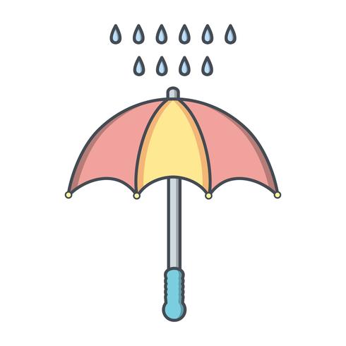 Umbrella And Rain Vector Icon